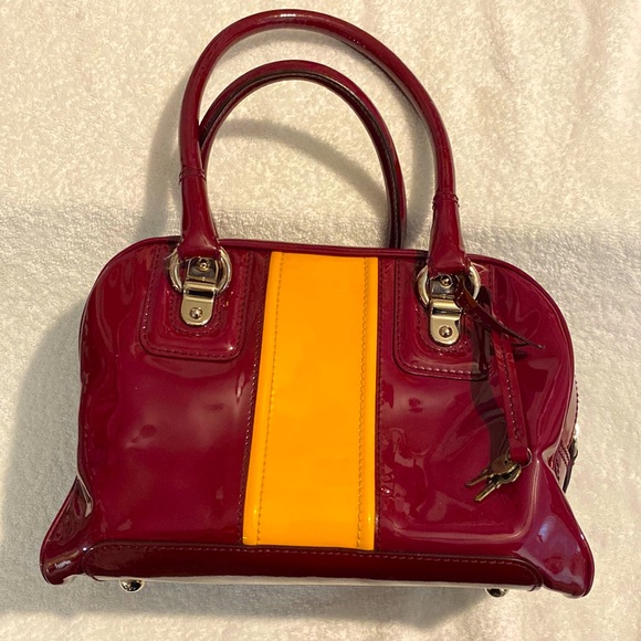 Dolce&gabbana patent leather Lily stripe bag. Cherry color egg yolk stripe. - Picture 2 of 16